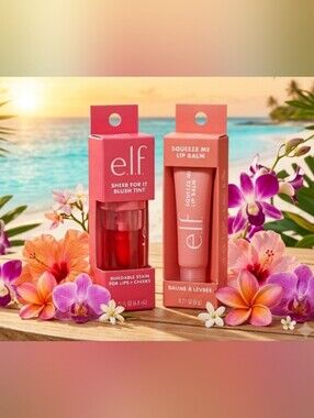 Elf Sheer Blush Tint and Lip Balm Set - Strawberry & Pink Positive NWT